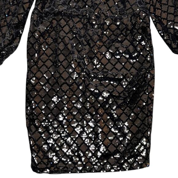 Torrid Black Sequin Velour Midi Dress Pockets Size 12 Cocktail Party Holiday - Picture 5 of 16
